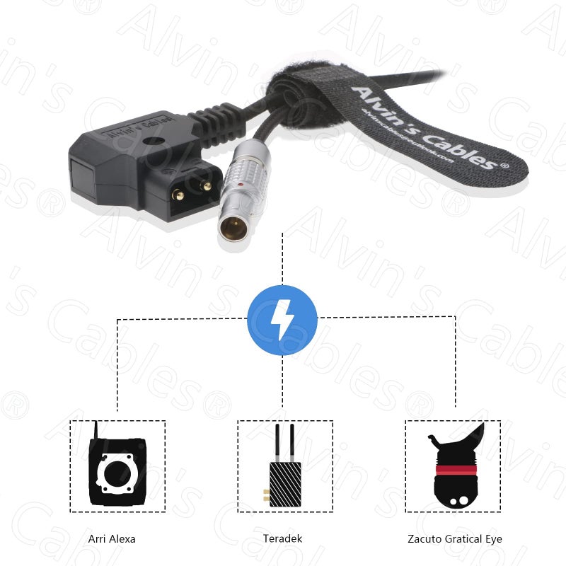 Alvin's Cables Flexible 2 Pin Male to D-tap Power Cable for Teradek, SmallHD Monitor, Vaxis 60cm|23.6inches Braided Wire - Image 5